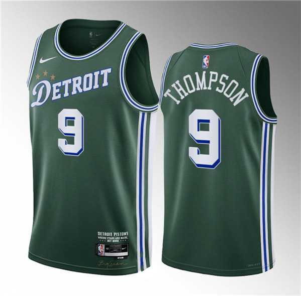 Mens Detroit Pistons #9 Ausar Thompson Green 2023 Draft City Edition Stitched Basketball Jersey->detroit pistons->NBA Jersey